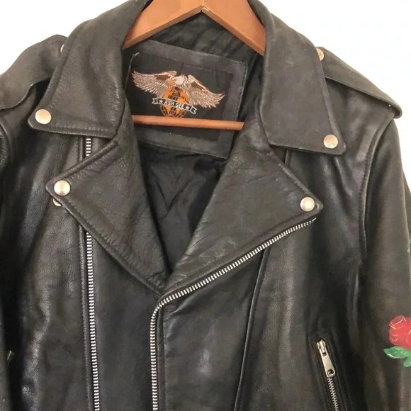Vintage 1990s Hand painted leather jacket - Picture 3 of 13